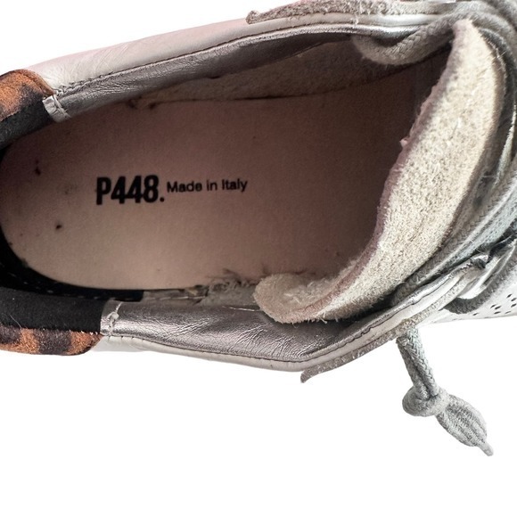 P448 John White Leopard Print Sneakers women's size 38 US 8 ITALY 38  41 US 10.5 - Picture 11 of 13
